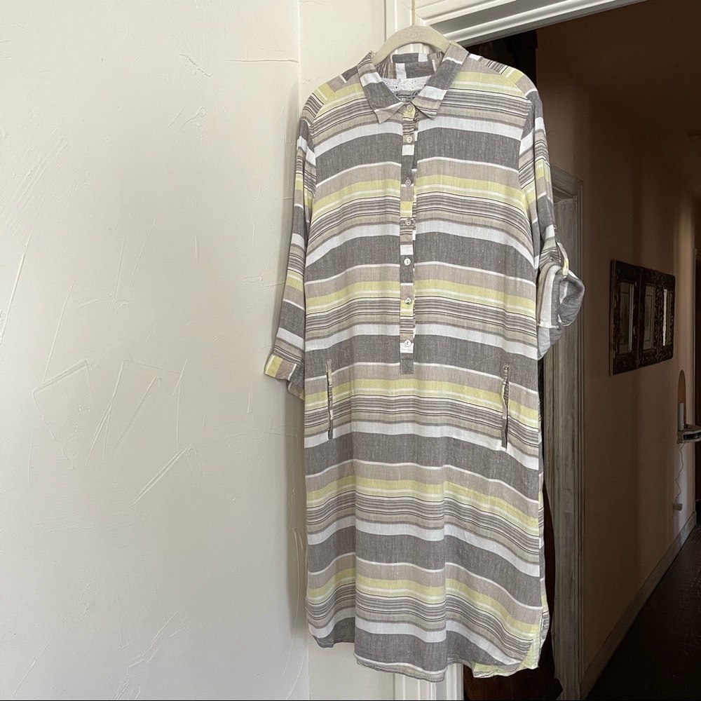 Hammock & Vine | Linen Dress w/pockets Striped
